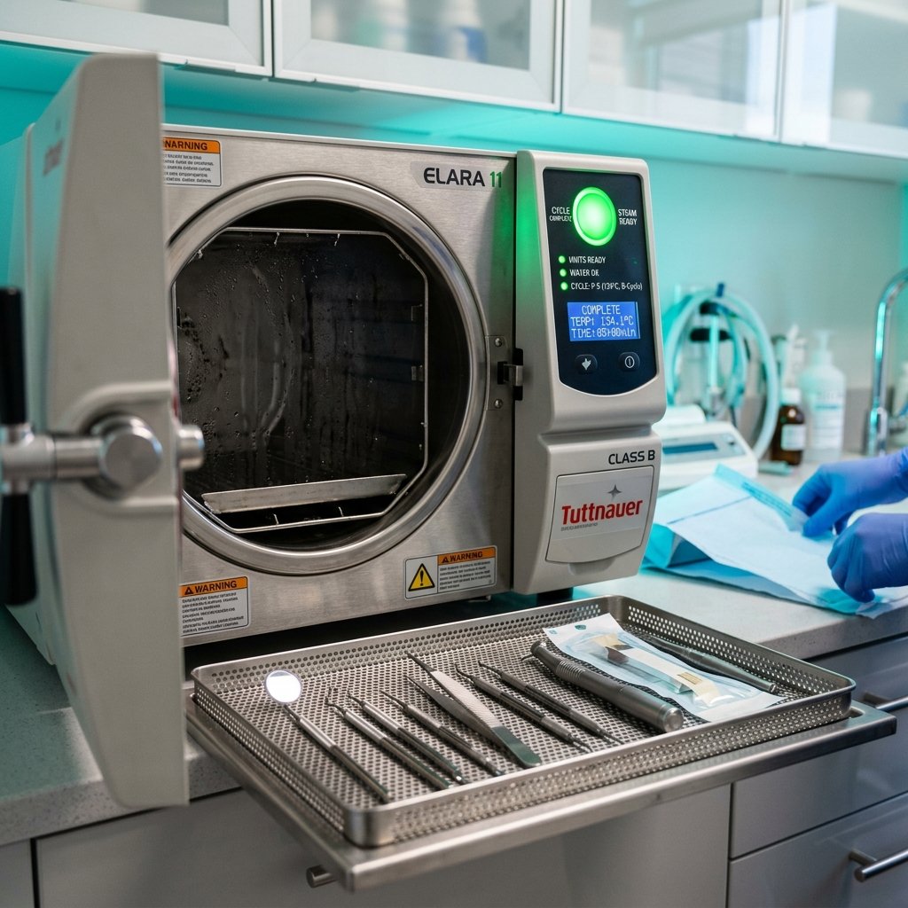 Class B autoclave sterilization equipment undergoing ClinicRanks onsite audit inspection
